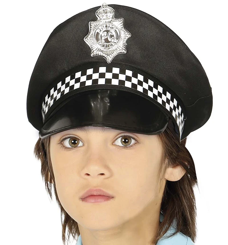 Polizei Mütze für Kinder in Schwarz
