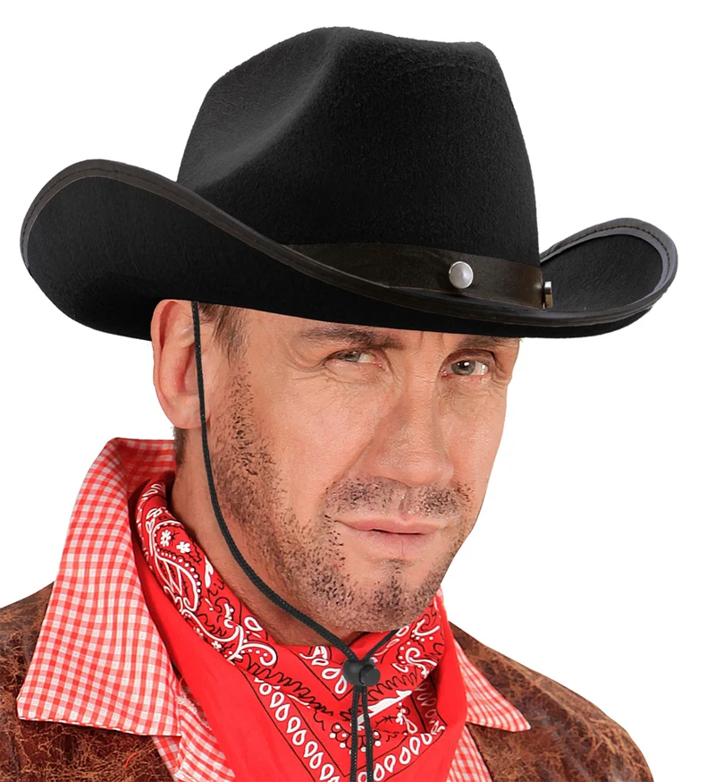 Western Cowboy Hut mit Nieten schwarz