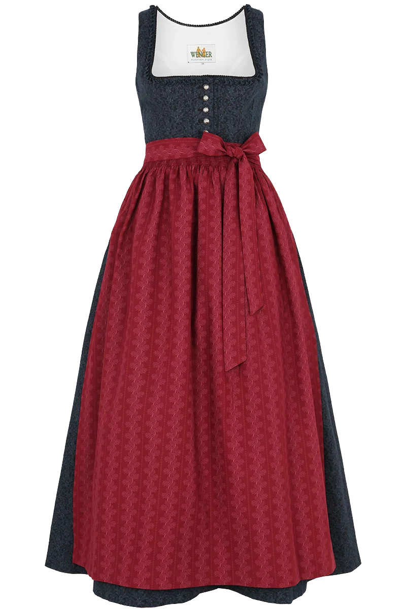 Baumwoll-Wasch-Dirndl lang