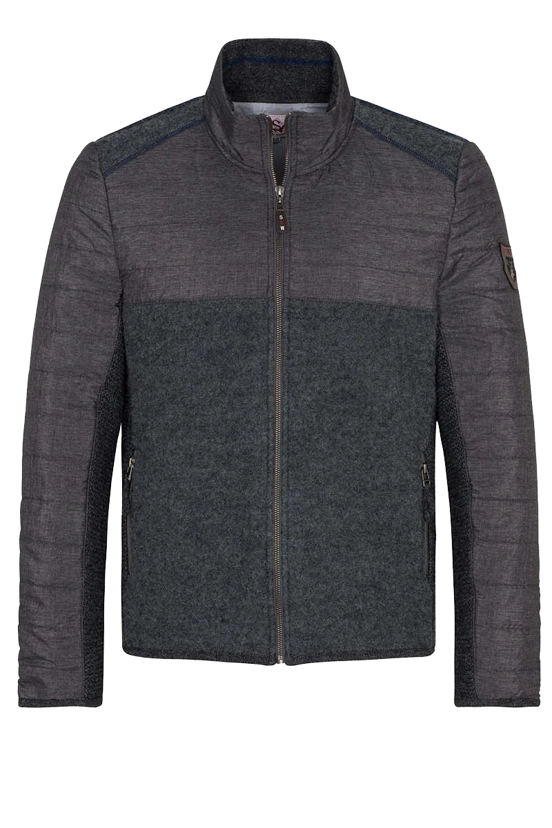Trachten Steppjacke mit Walk und Strick