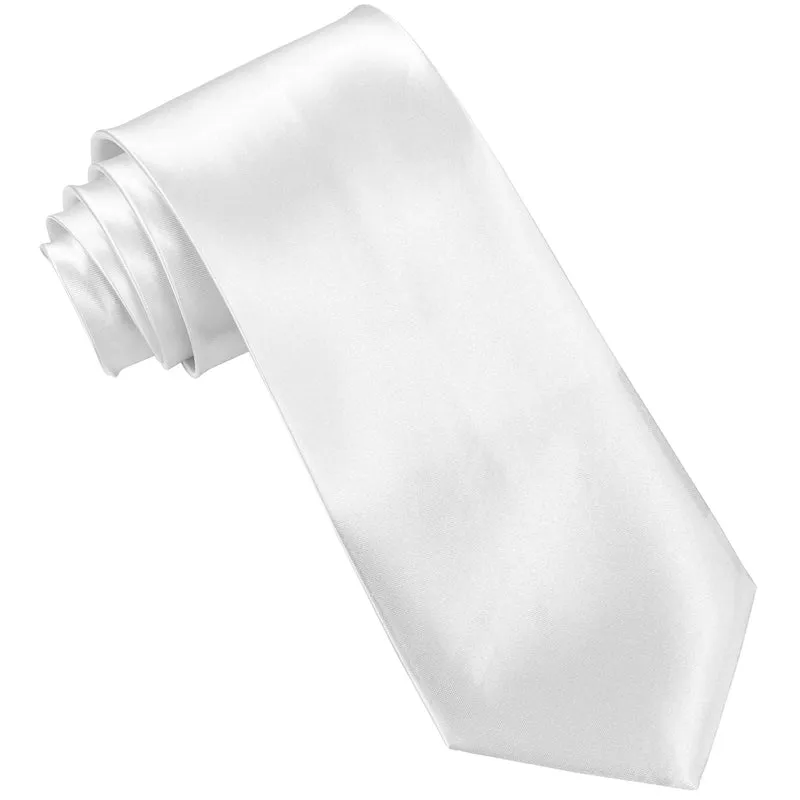 Weiße Satin Krawatte