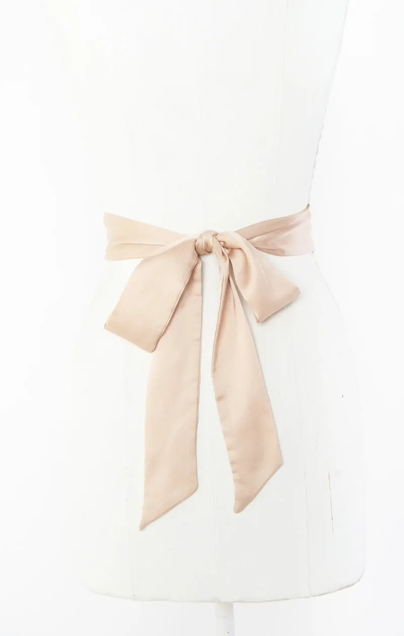 Bridesmaid Sash ~ Champagne Luxe Satin