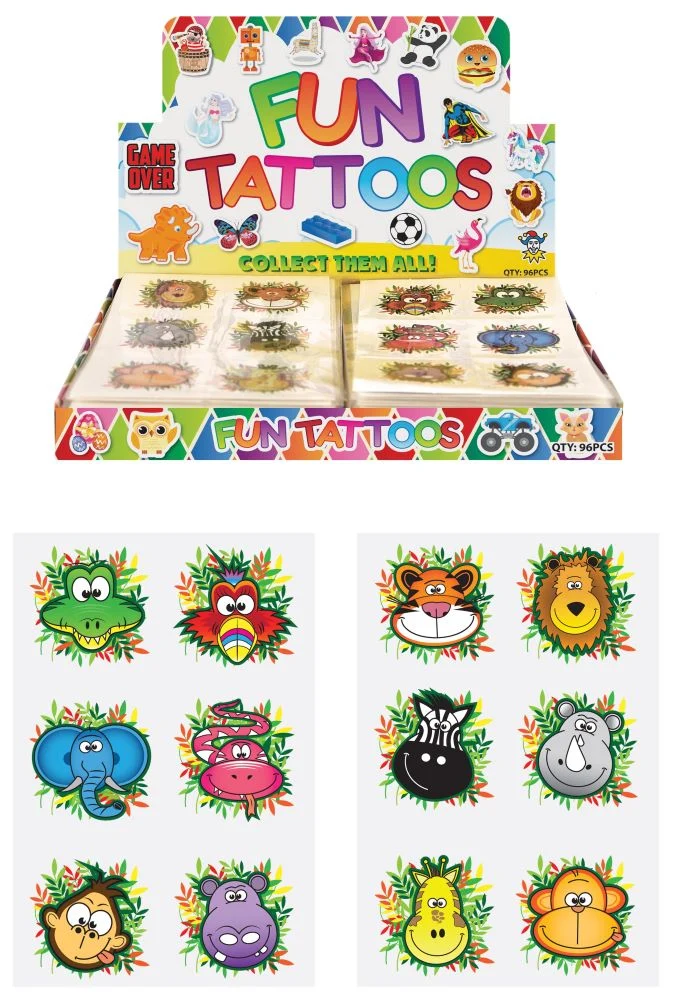 6 Verrückter Dschungel Tattoos 4cm