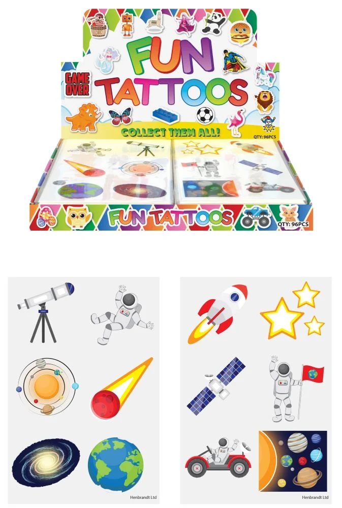 6 Weltraum Tattoos 4cm