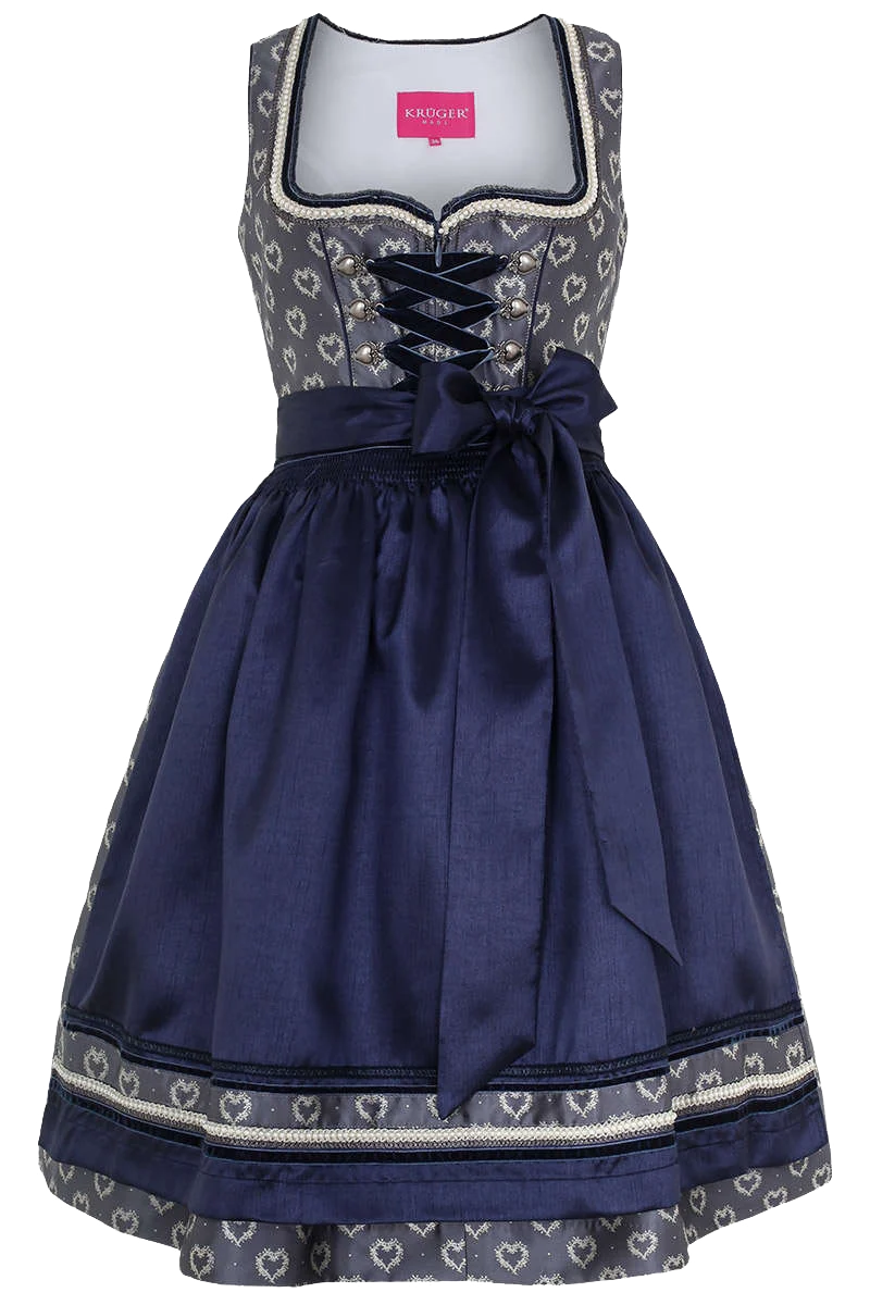 Mini Dirndl mit Herzmuster