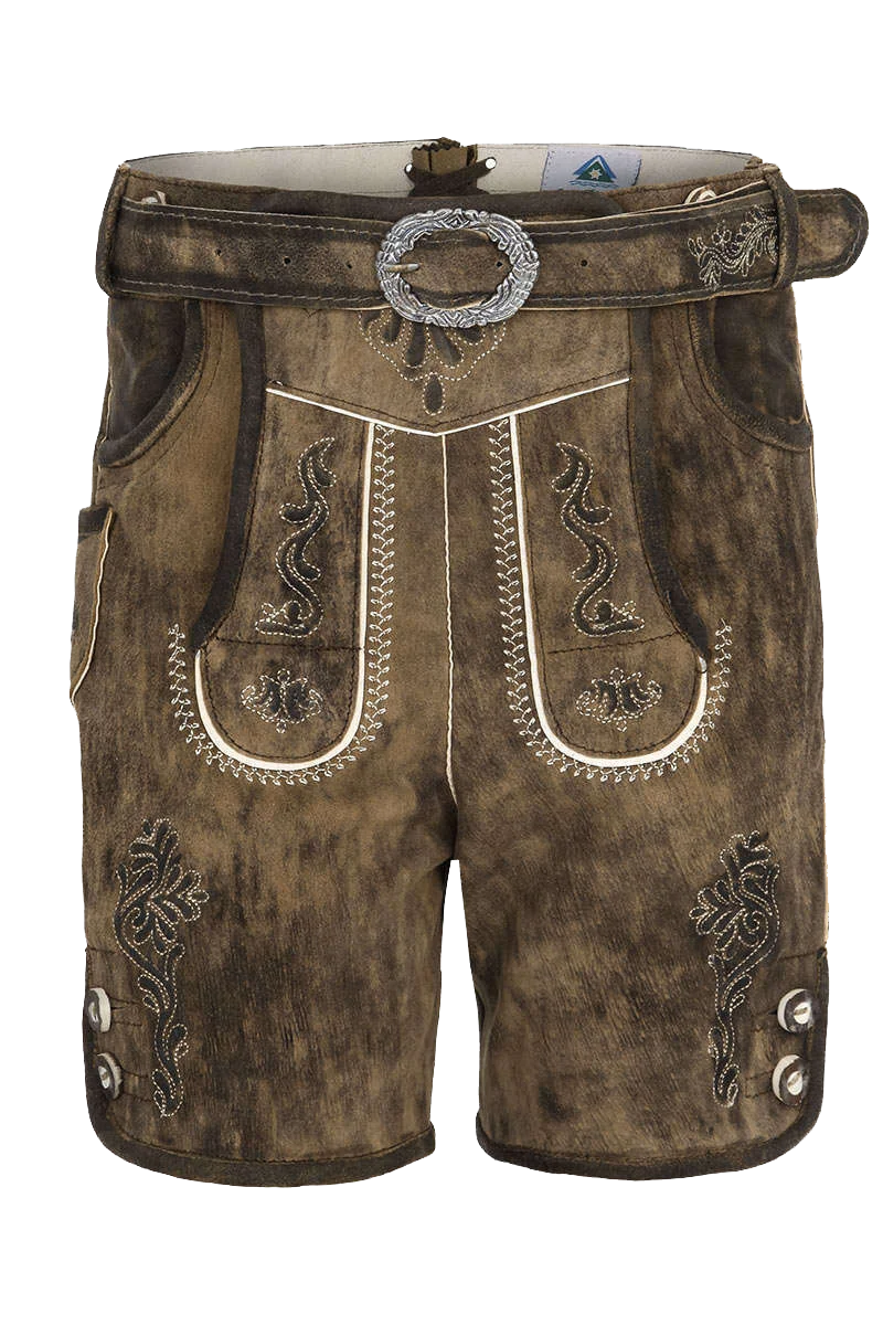 Kinder Lederhose kurz mit Gürtel