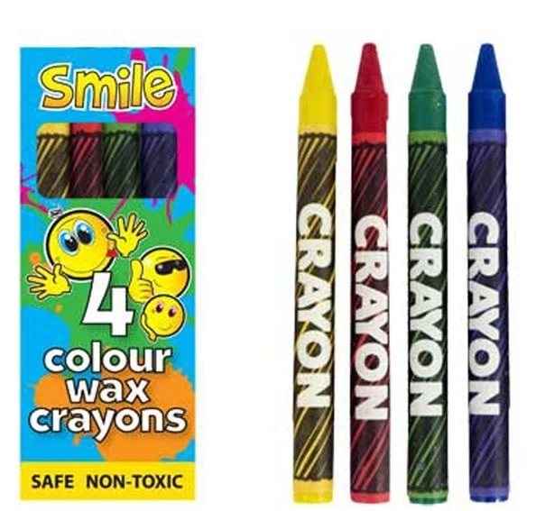4 Smiley Mini-Wachsmalstifte