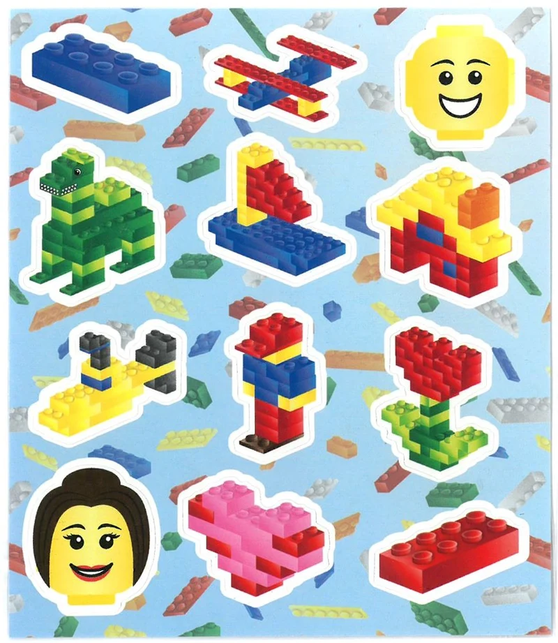 12 Bunte Bausteine Sticker