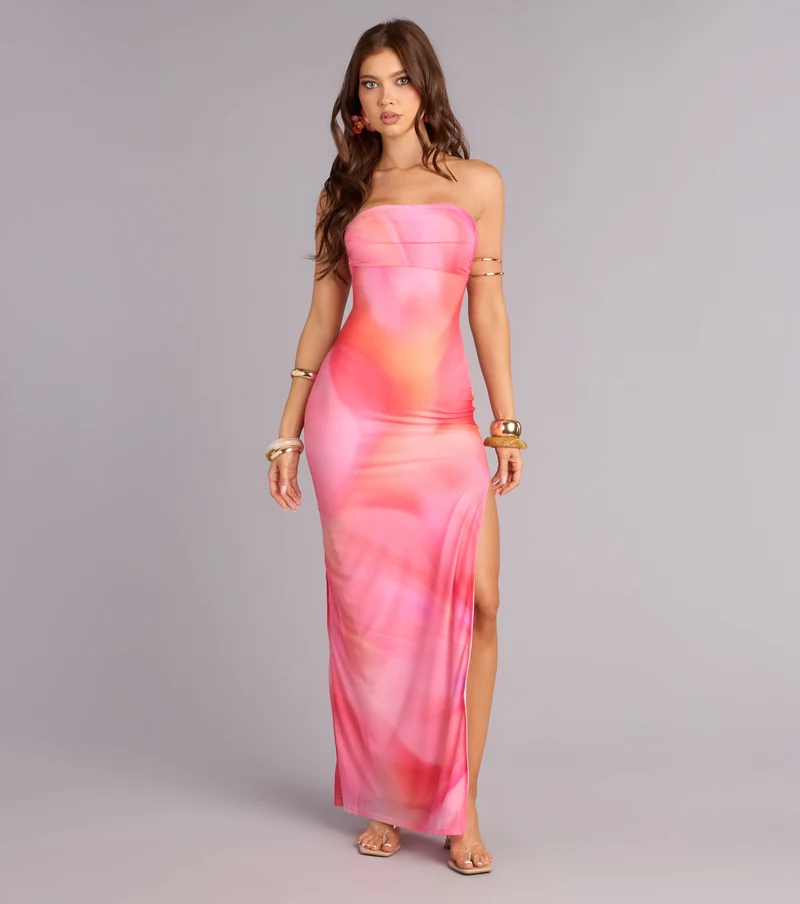Island Heat Mesh Maxi Dress