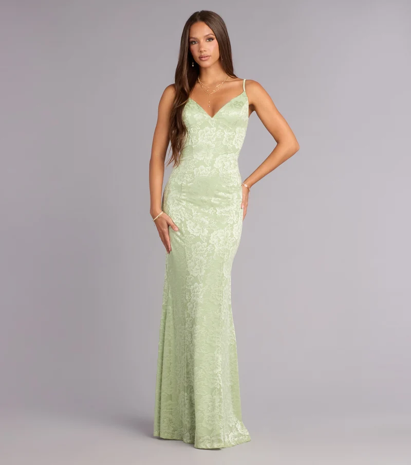 Alex Floral Tie-Back Formal Dress