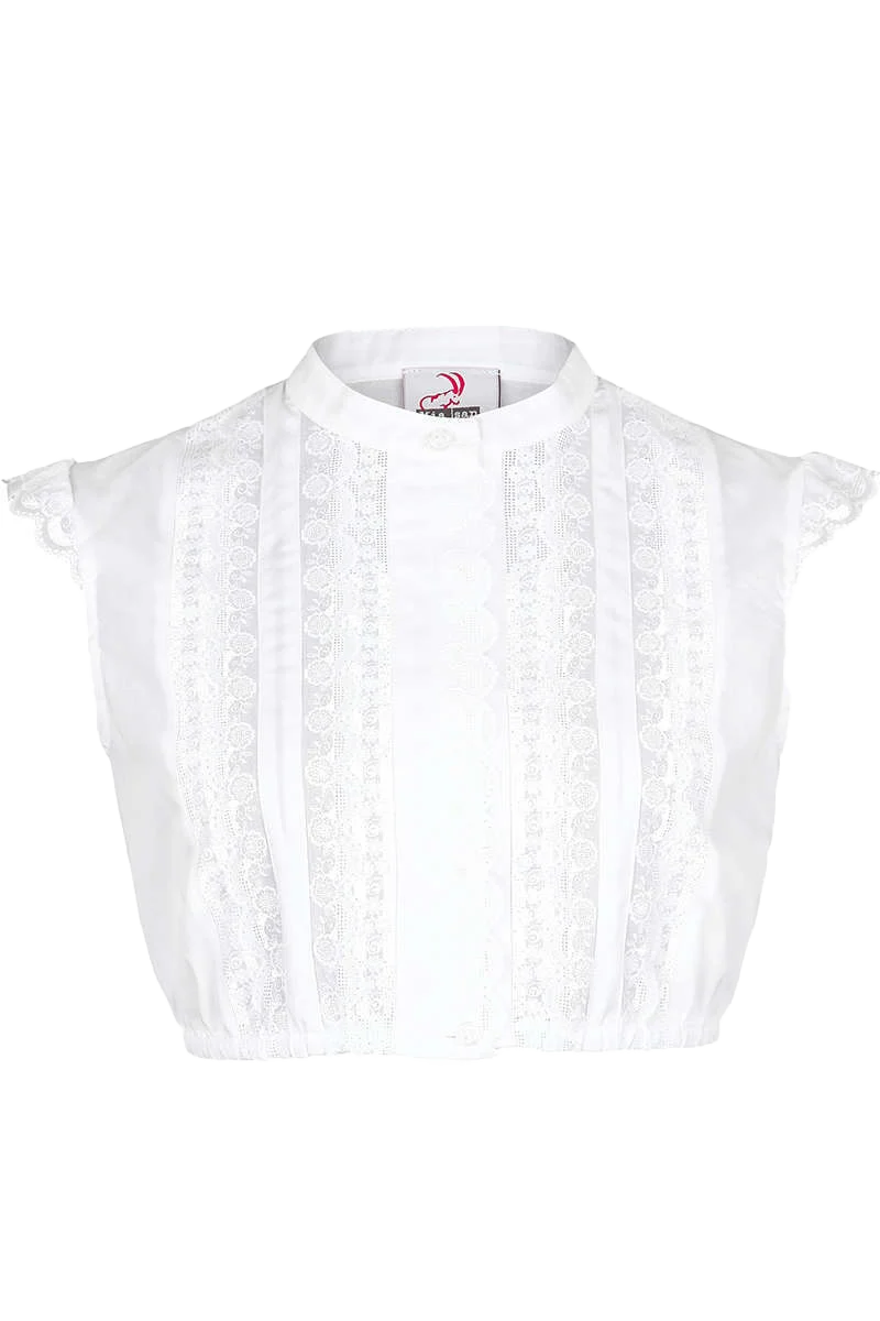 Dirndl Bluse hochgeschlossen Flügelärmel