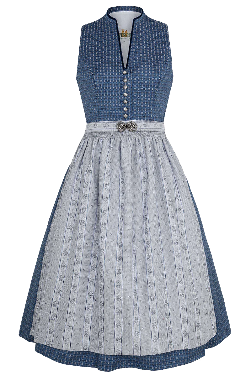 Midi Dirndl mit Broschenschürze