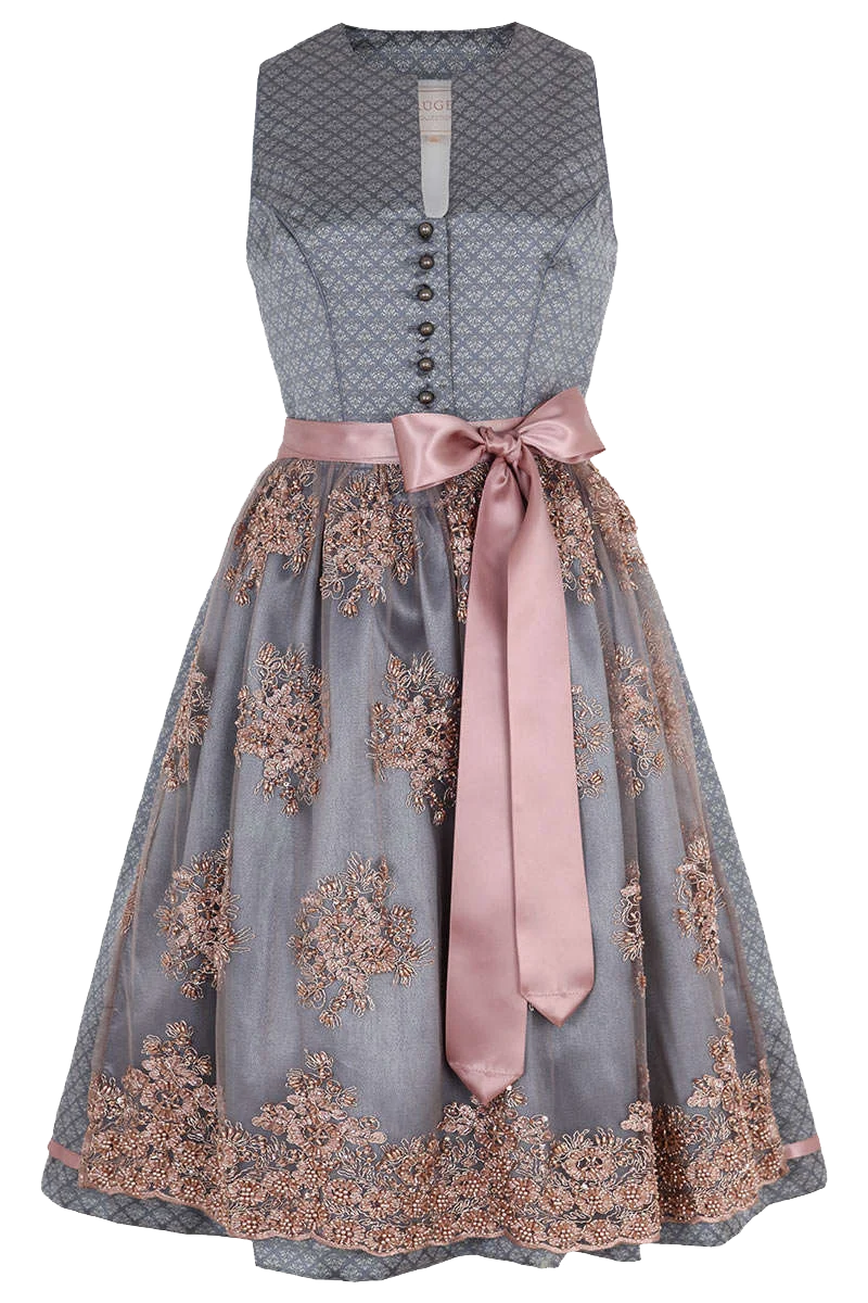 Hochgeschlossenens Mini-Dirndl mit Spitzenschürze
