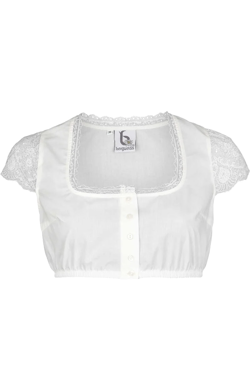 Dirndl Bluse mit Flügelärmel aus Spitze