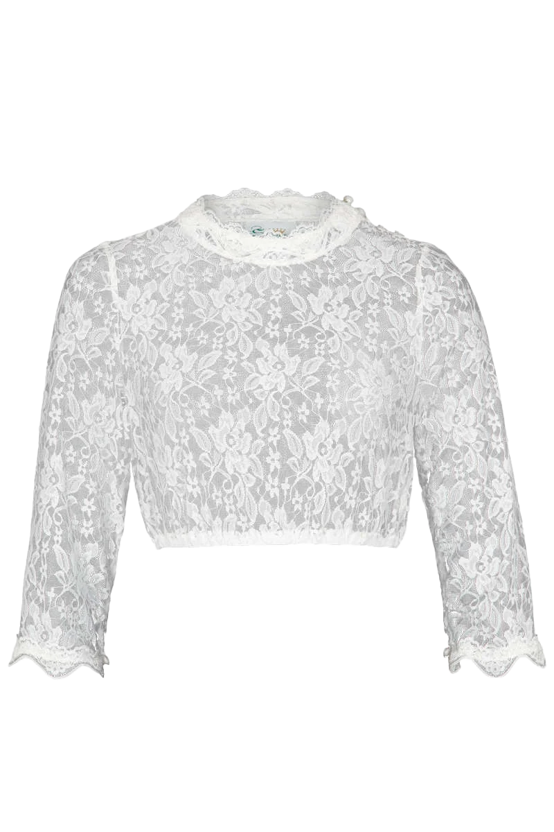 Dirndlbluse Spitze hochgeschlossen 3/4-Arm