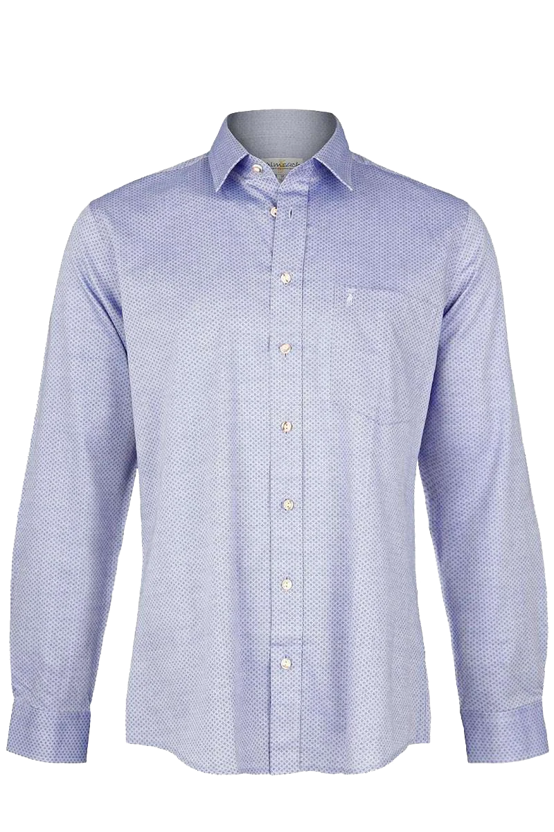 Herren Trachtenhemd gemustert blau