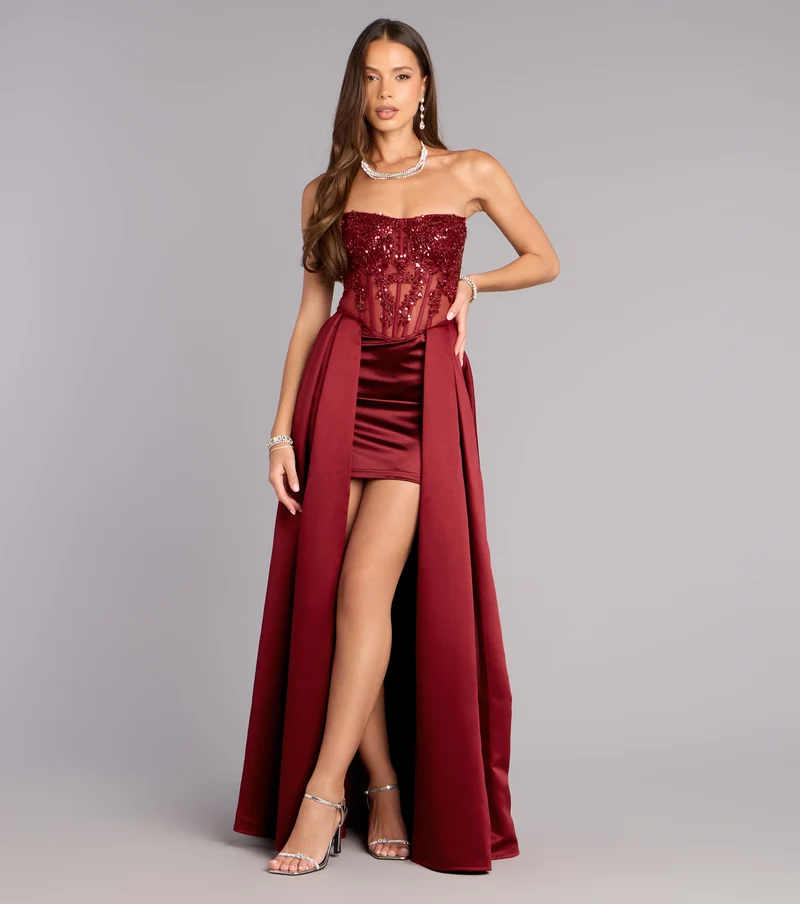 Miley Satin High Low A-Line Formal Dress