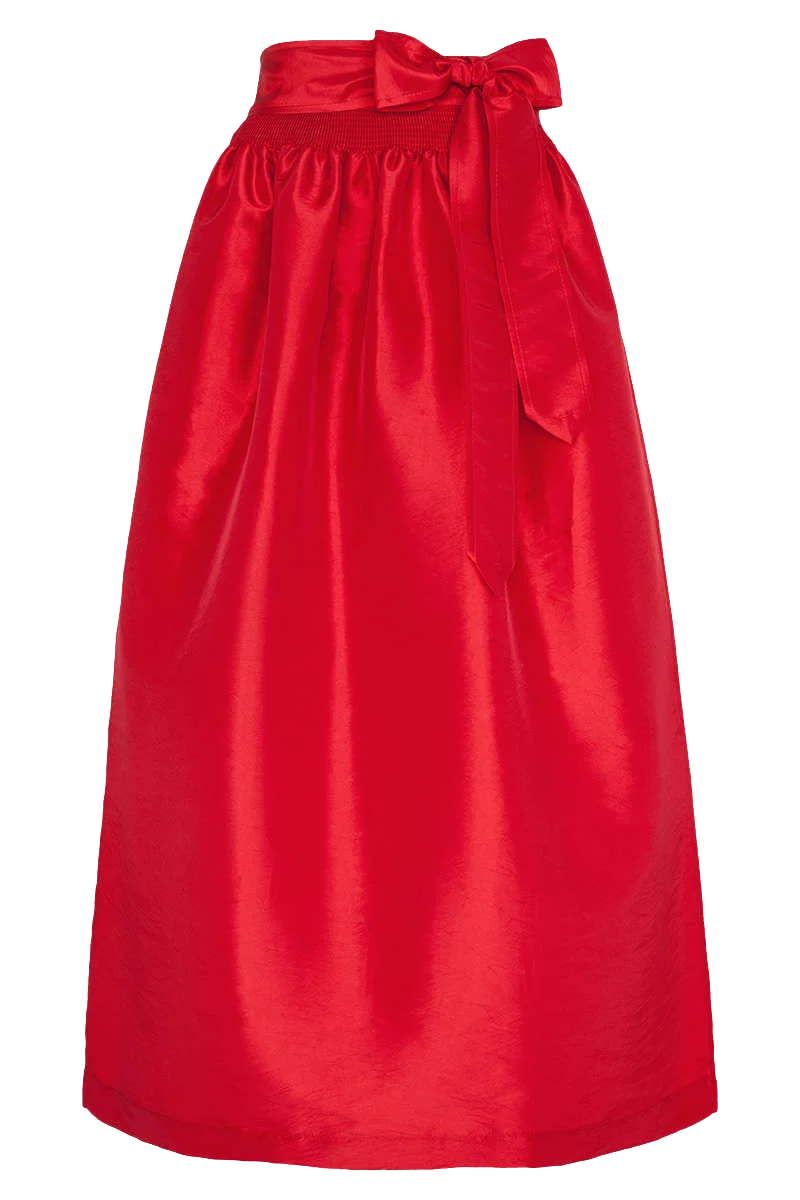Taft Dirndlschürze lang 95cm - rot