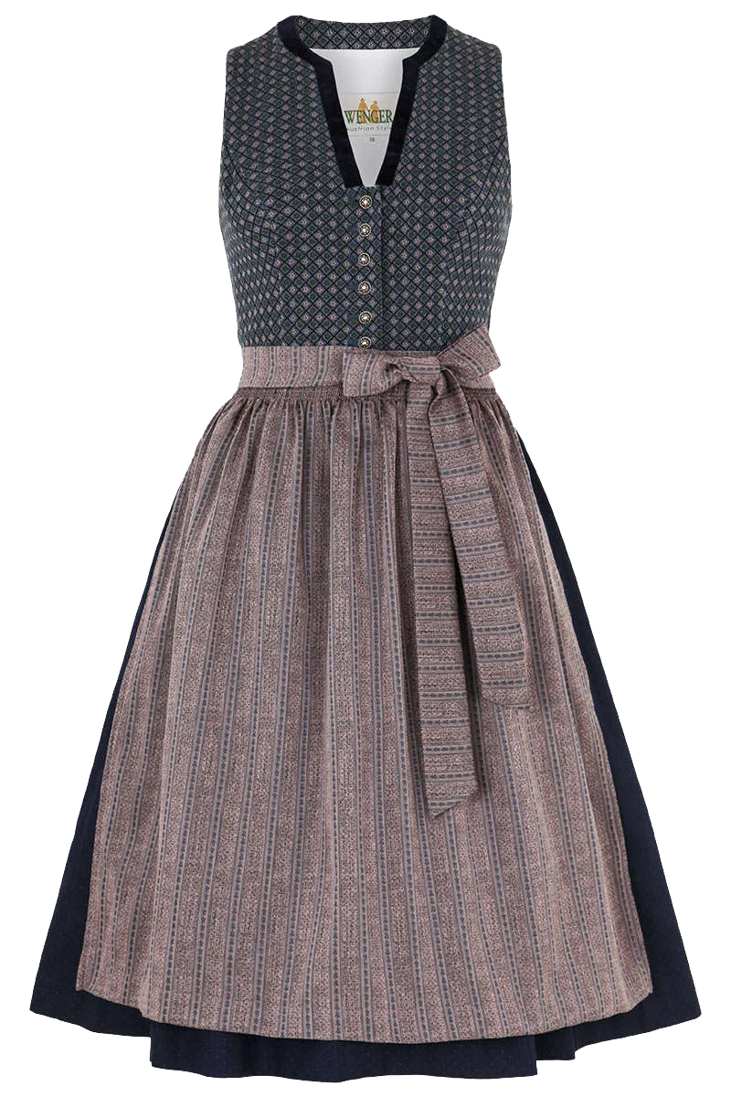 Midi-Dirndl hochgeschlossen Stretch