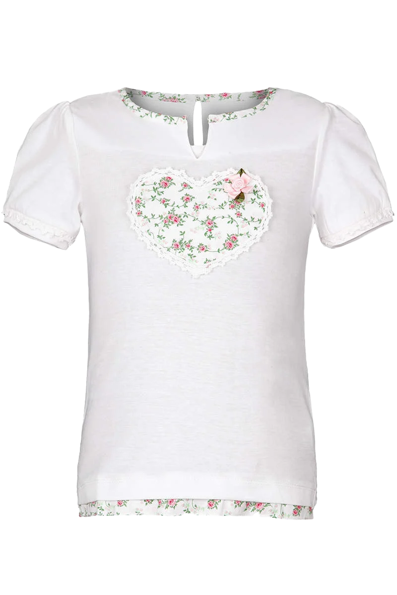 Kinder-Trachten T-Shirt mit Blumenherz
