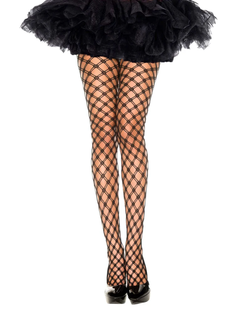 Schwarze Diamantnetz Strumpfhose