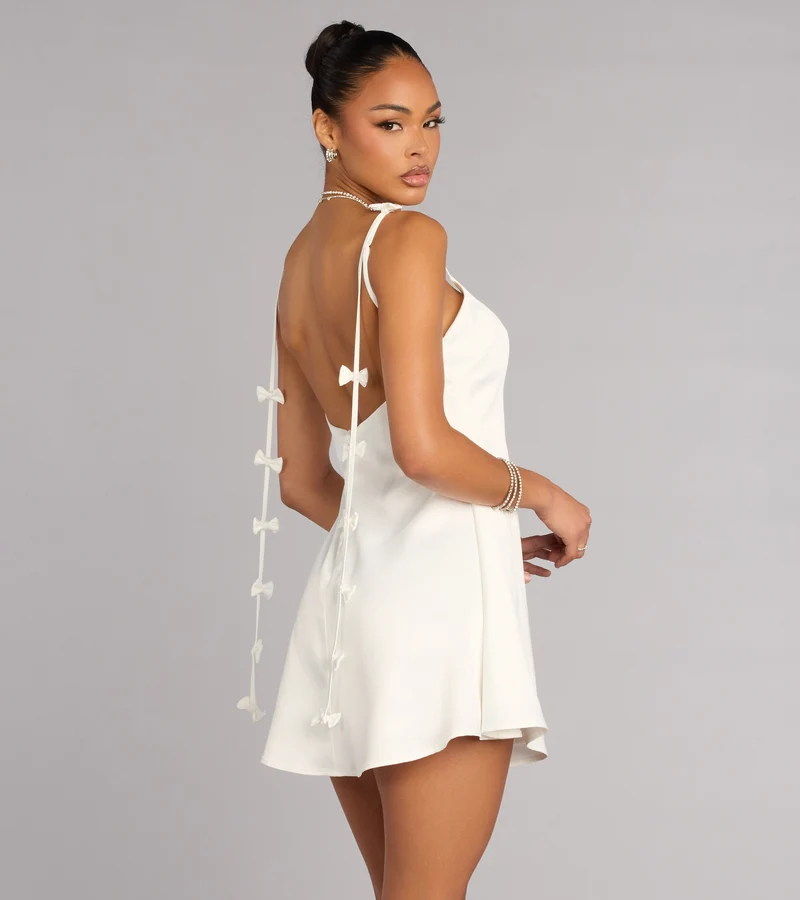 Something Sweet And Chic Bow Mini Dress