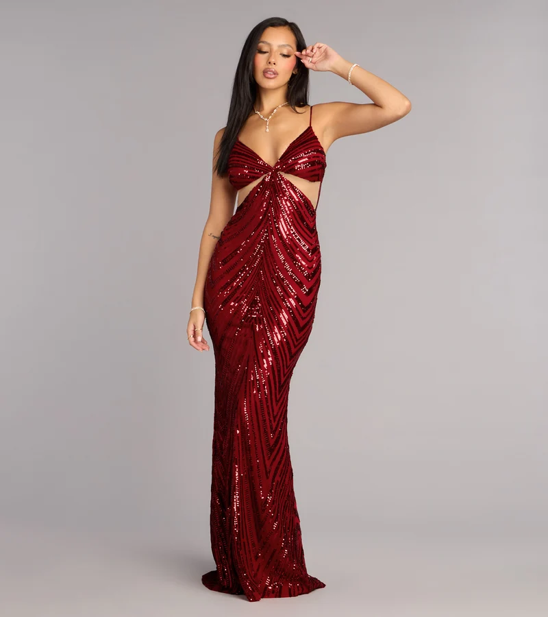Jayla Sequin Cutout Formal Dress