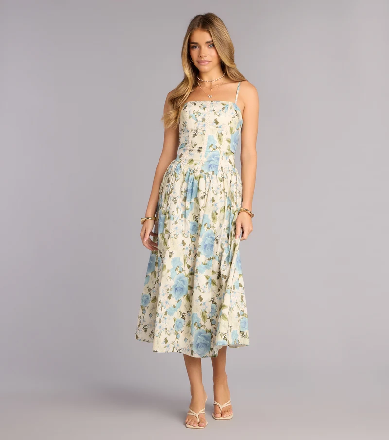 Garden Daydream Floral Midi Dress