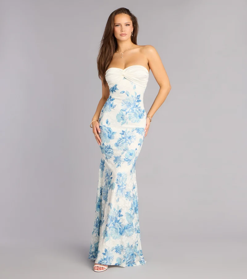 Annika Floral Lace Mermaid Dress