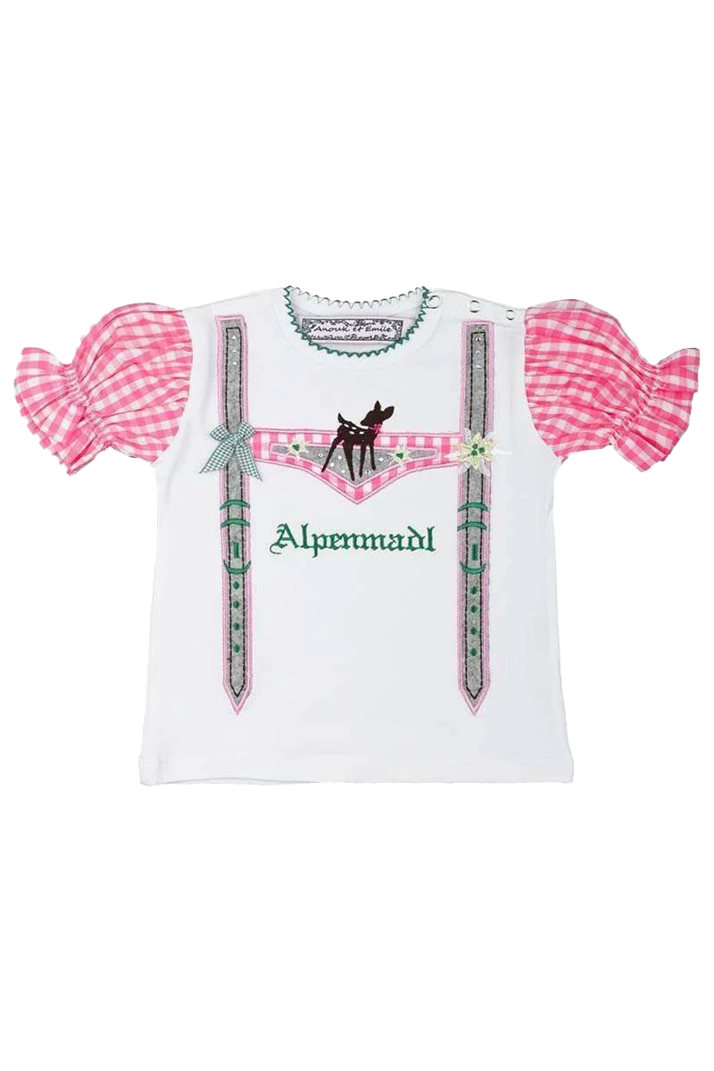 Mädchen T-Shirt im Lederhosenlook 'Alpenmadl'