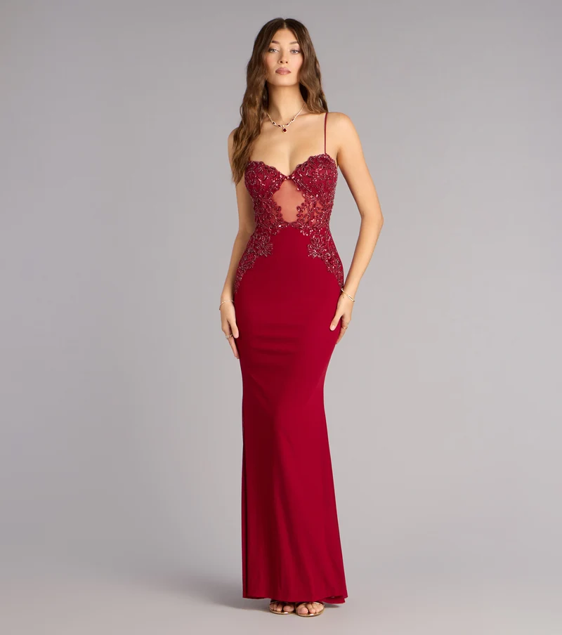 Dakota Lace Applique Mermaid Formal Dress
