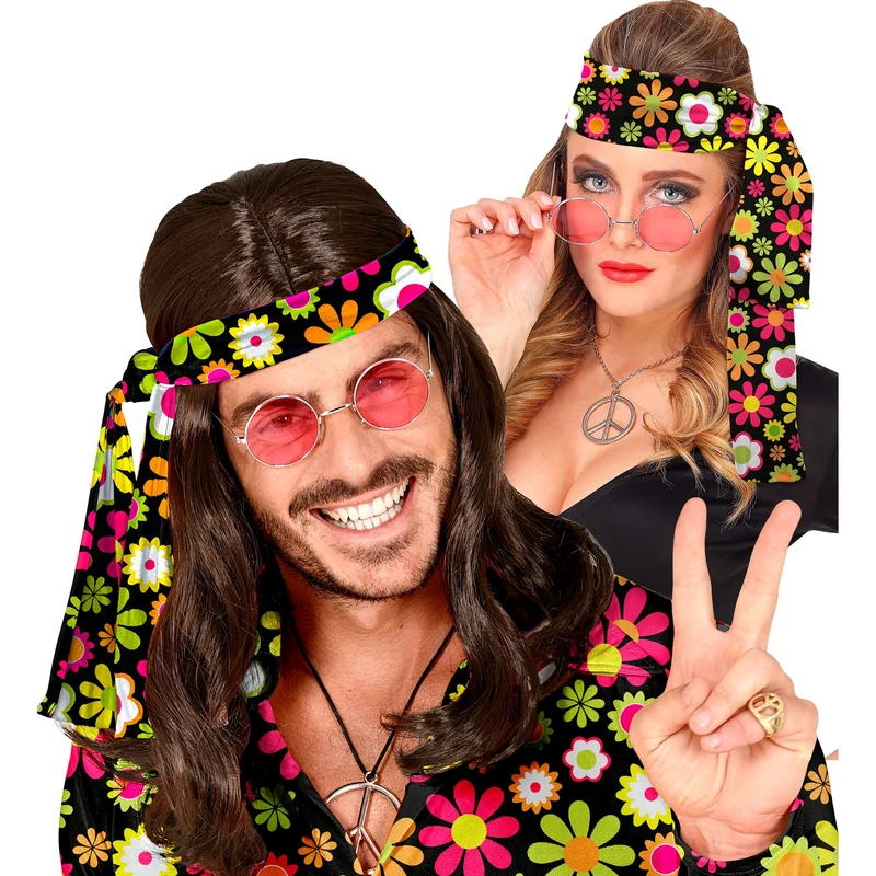 Flower Power Hippie Stirnband bunt