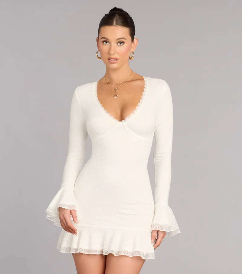 Quiet Romance Lace Mini Dress