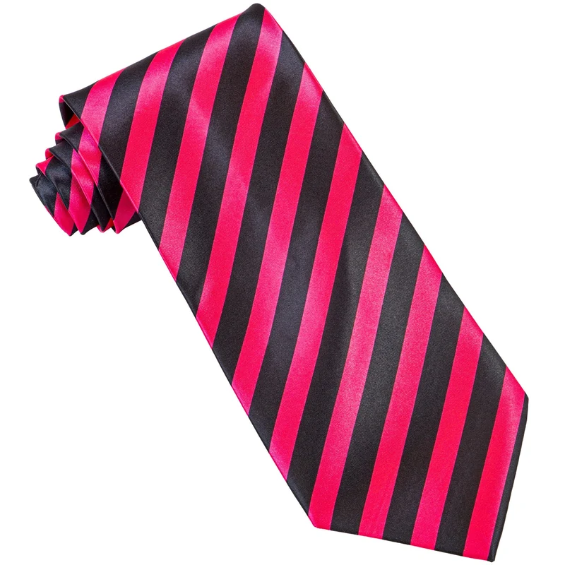 Gestreifte Krawatte schwarz-pink