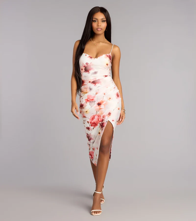 Modern Romance Floral Midi Dress