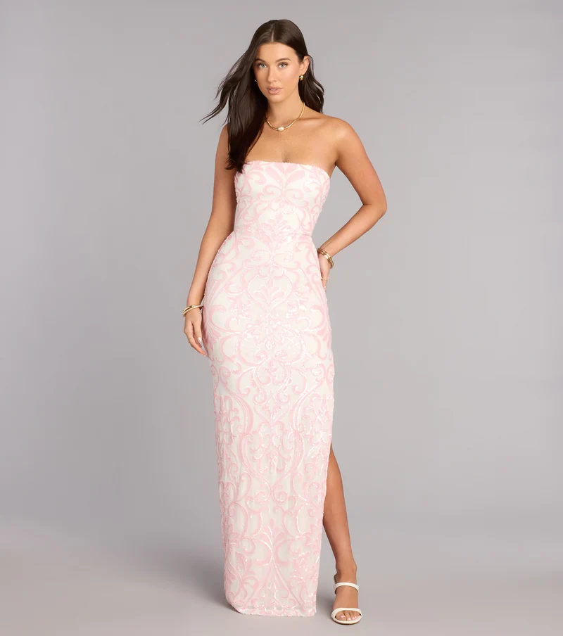 Alexis Sequin Column Formal Dress