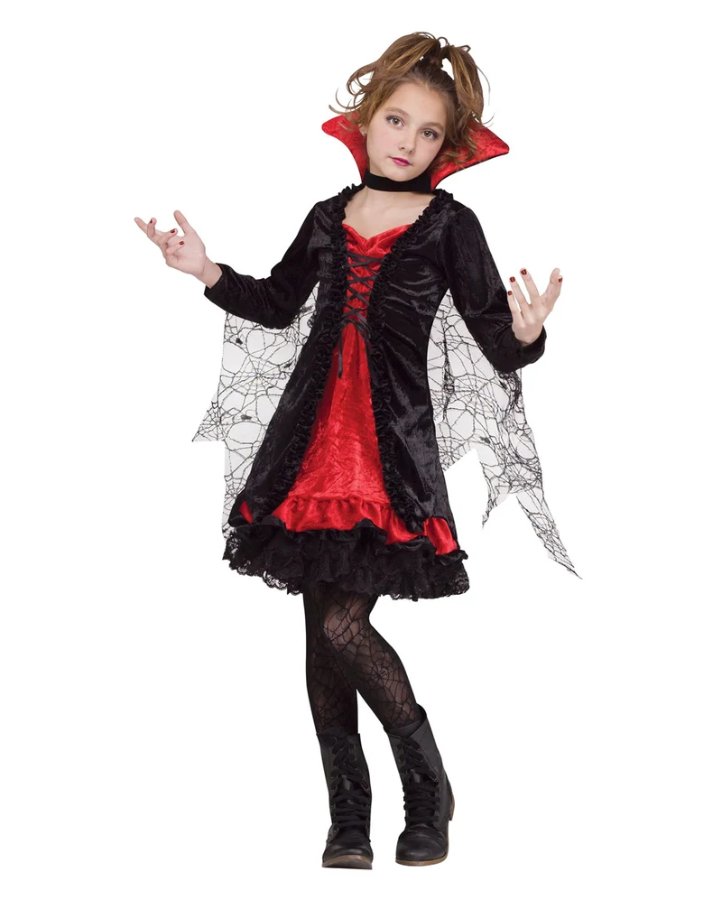 Vampiress Kinder Kostümkleid mit Spitze