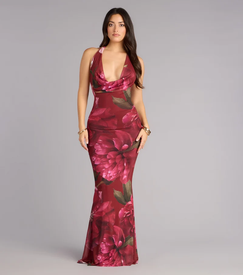 All Eyes On Me Floral Open Back Maxi Dress