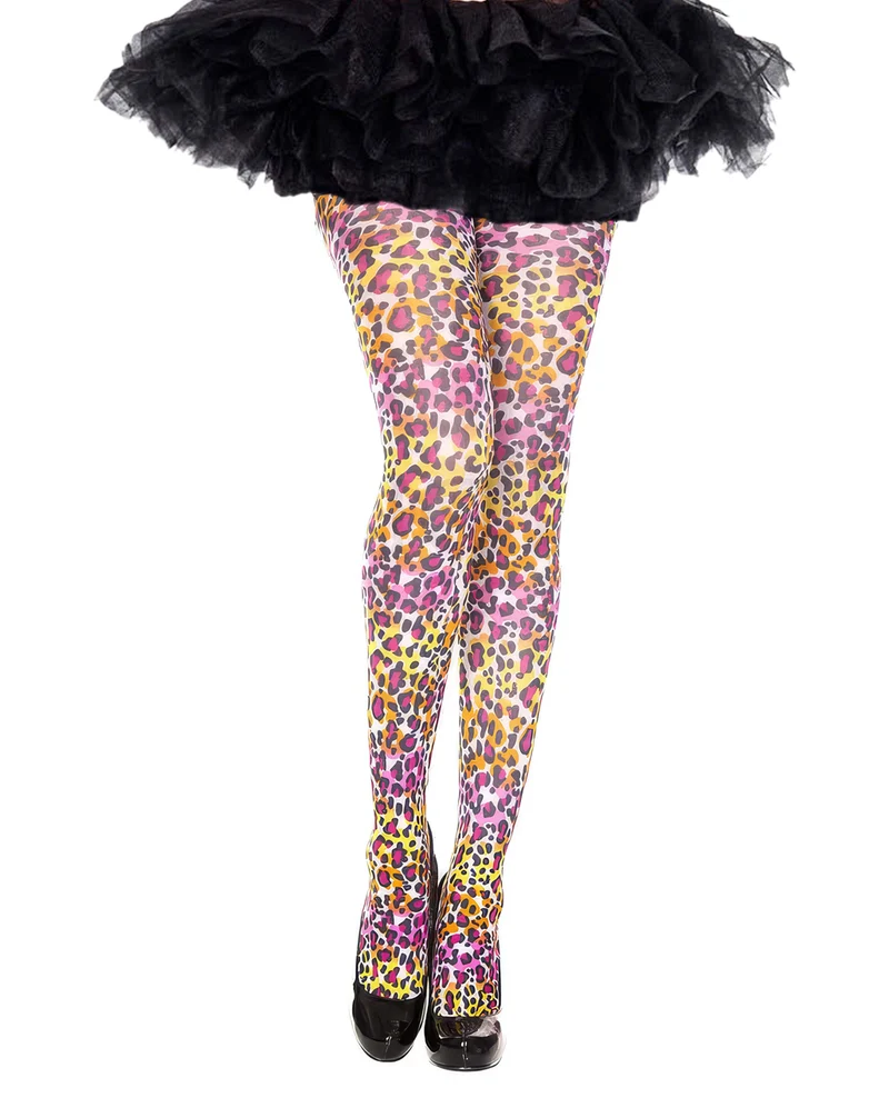 Bunte Geparden Print Strumpfhose