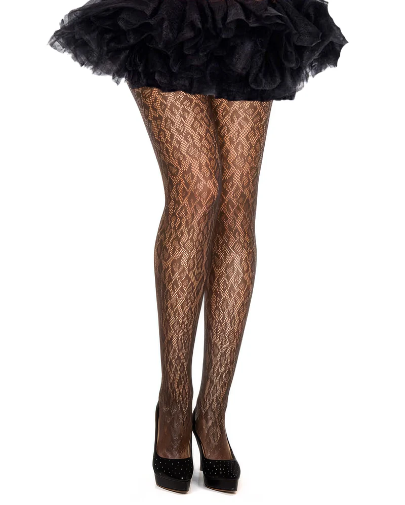 Schwarze Leoparden Netzstrumpfhose