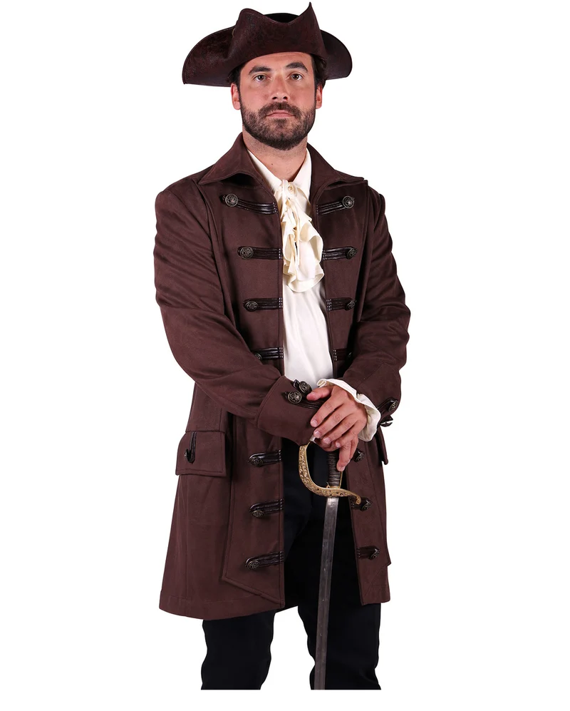 Braune Piraten Jacke im Wildleder Look