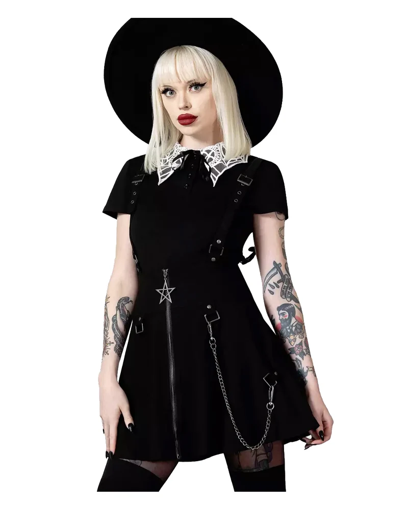 KILLSTAR Study Hell Suspender Skirt schwarz
