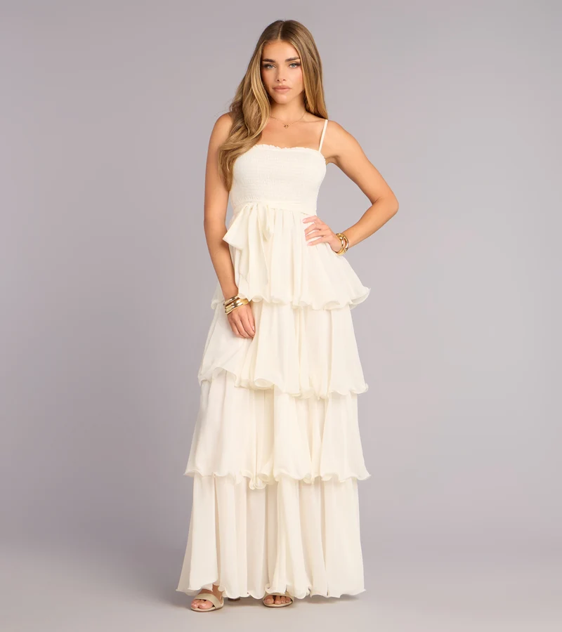 Love in Layers Ruffle Chiffon Maxi Dress