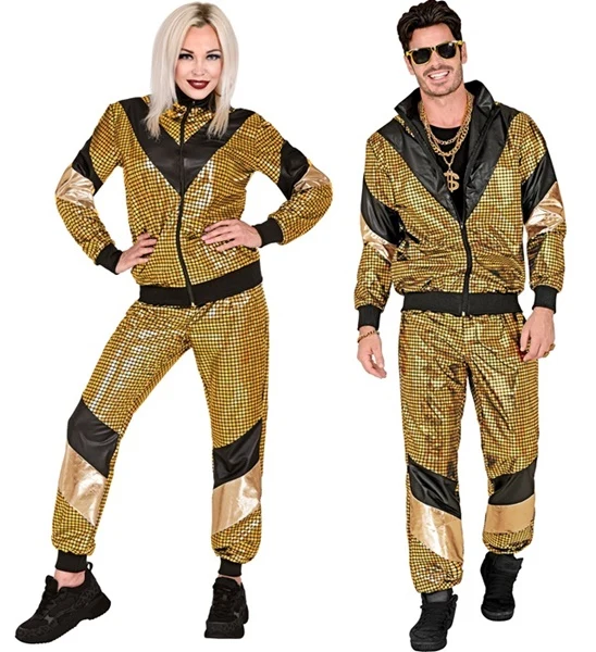 80er JAHRE GOLD REFLEKTIERENDER TRAININGSANZUG