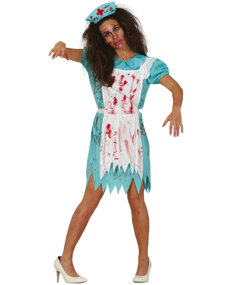 Blutiges Zombie Krankenschwester Kostüm