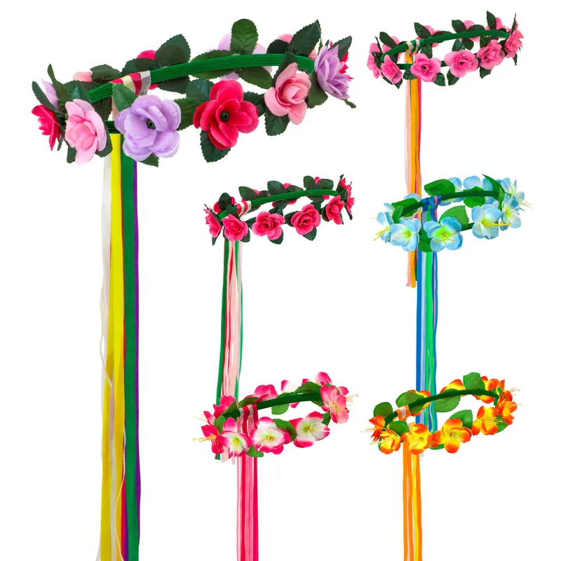 Süßer Blumenhaarkranz mit Haarbändern