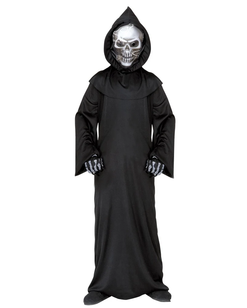 Sensenmann Kinderkostüm mit Skull Maske