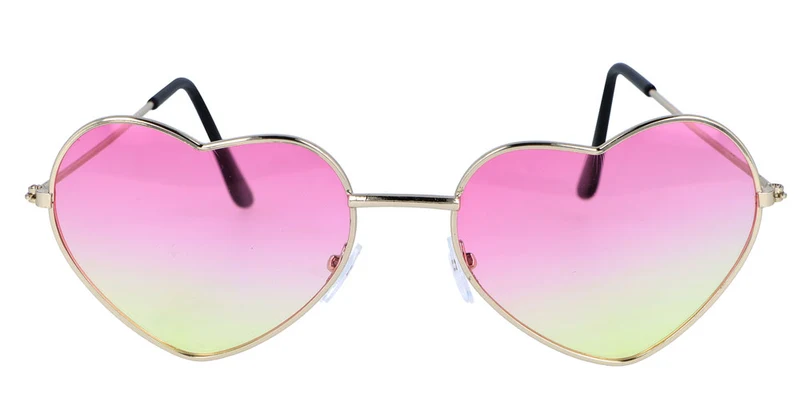 Herz Brille ombre rosa-gelb
