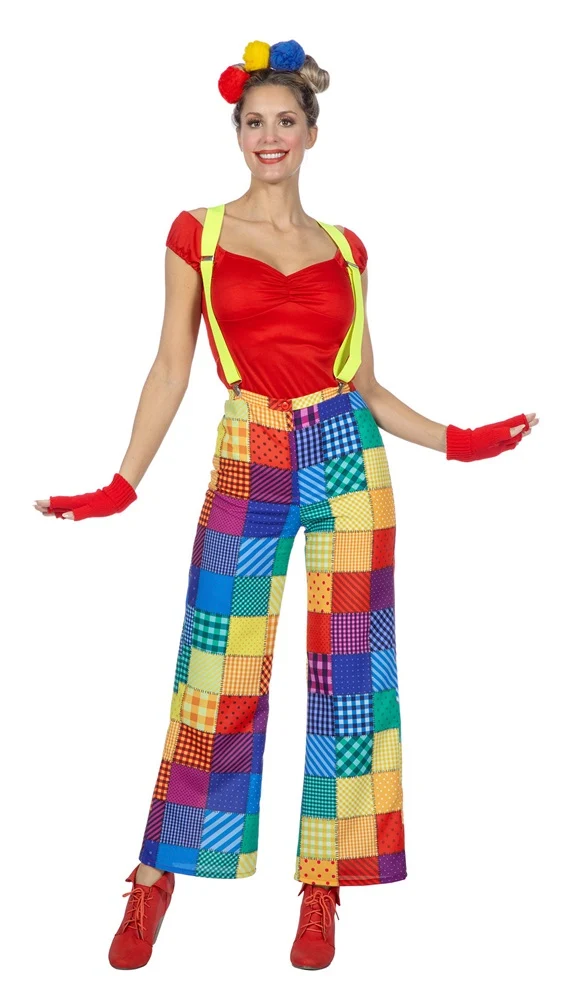 Clownshose Patchwork für Damen bunt