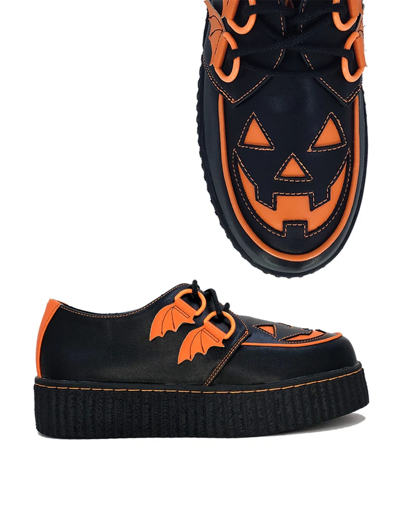 Jack O'lantern Trick or Treat Creepers Schuhe Schwarz